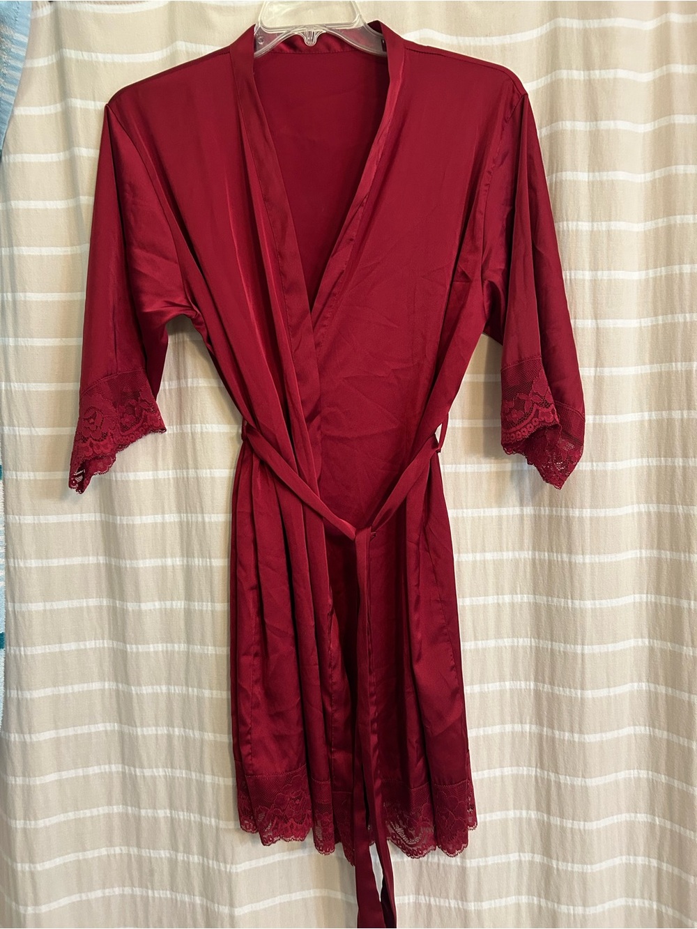 Red Lace-Trim Robe - Women's Intimates & Sleepwear
